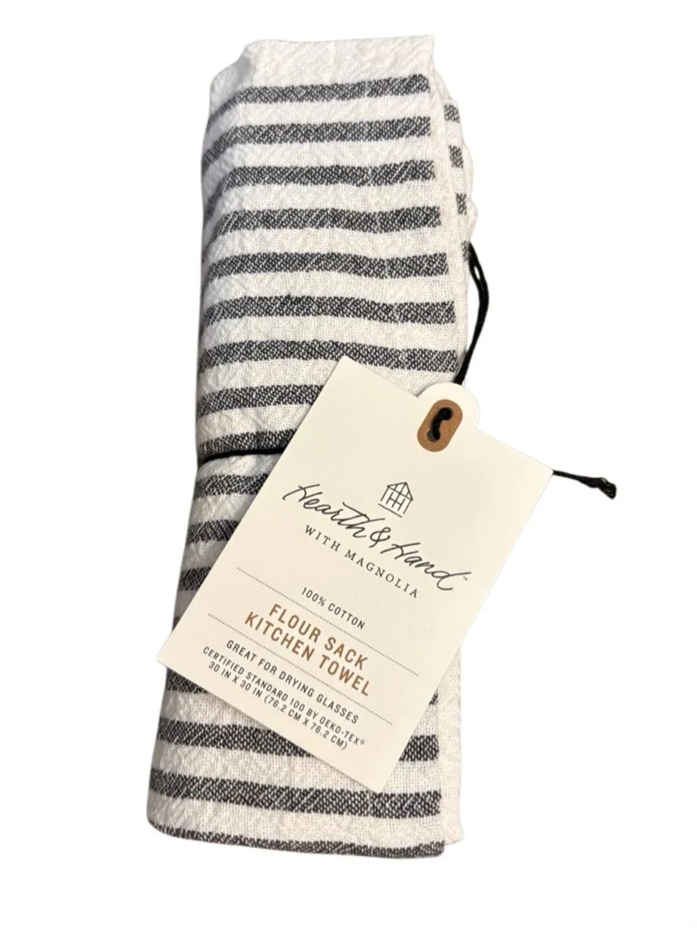 Hearth & Hand Magnolia Flour Sack
Kitchen Towel Gray Stripe NWT
30x30